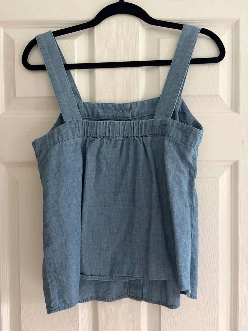 Chambray Button-Front Tank Top